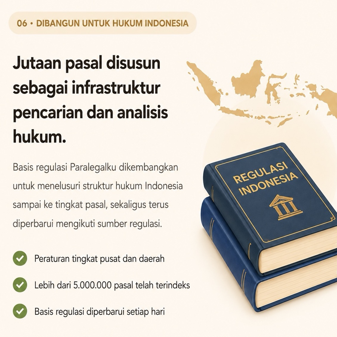Basis regulasi Indonesia Paralegalku dengan jutaan pasal terindeks