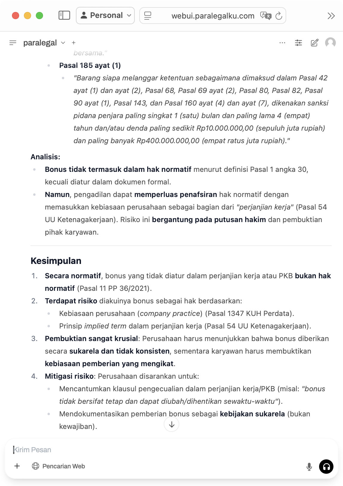 Analisis hukum Paralegalku